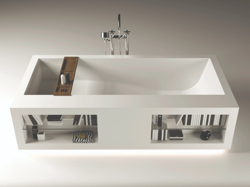 JADE - Rectangular Solid Surface bathtub by MOMA Design - view 2